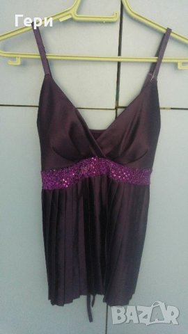 Лилав топ тип солей с пайети за повод, снимка 1