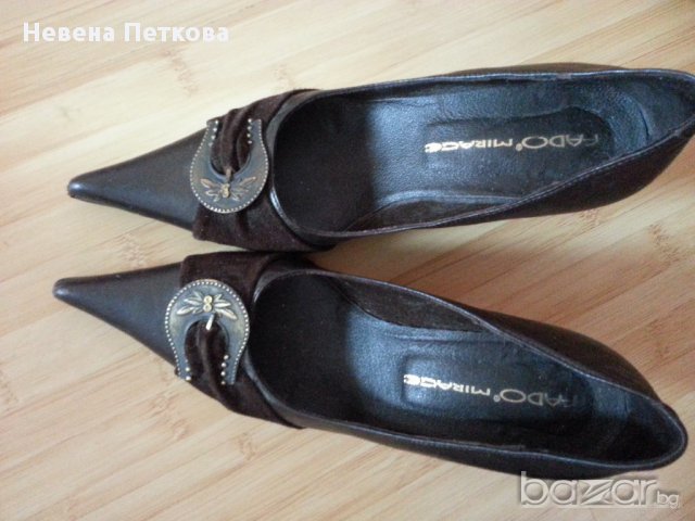 Обувки тъмнокафяви малък размер 35, снимка 3 - Дамски обувки на ток - 12015393