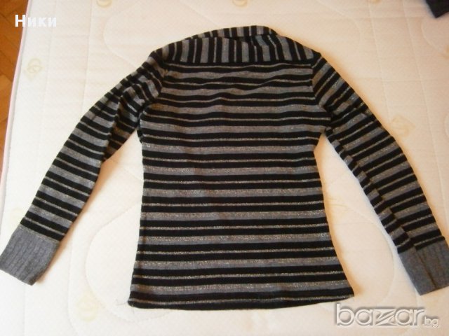 Дамска блуза със златисто ламе - размер М, снимка 3 - Блузи с дълъг ръкав и пуловери - 13249115