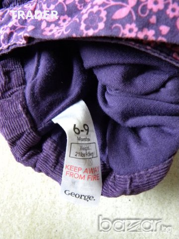 Бебешки джинси George, подплатени, 6-9 месеца , снимка 3 - Панталони и долнища за бебе - 12373539