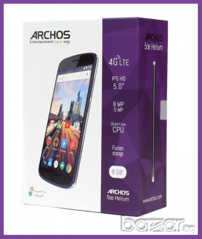 Смартфон ARCHOS 50e Helium 4G, 8GB, 8MPa, 5MPa - нов с гаранция!