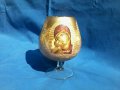 Стара кристална чаша със дебела свещ, снимка 1 - Антикварни и старинни предмети - 15386528