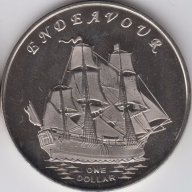 1 долар 2014, Гилбъртови острови(Endeavour), снимка 1 - Нумизматика и бонистика - 10107899