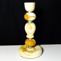 Старинен свещник от оникс  730 гр. , снимка 1 - Антикварни и старинни предмети - 20384250