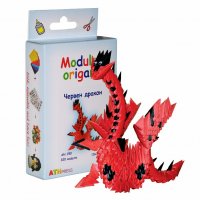 Комплект за изработване на модулно оригами Червен дракон, снимка 1 - Други - 19520689