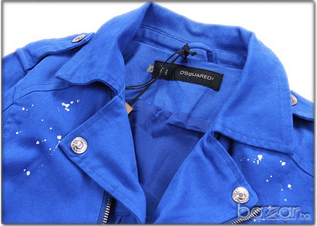 DSQUARED D2 BLUE PAINTED DENIM Мъжко Дънково Яке size S, снимка 6 - Якета - 6428653