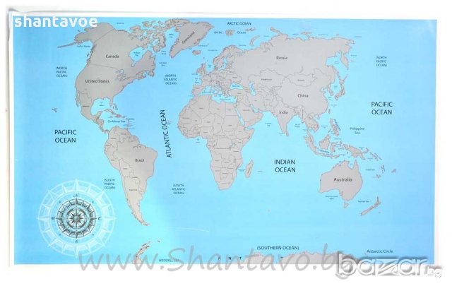 Скреч карта на света за истински пътешественици, снимка 2 - Картини - 19224750