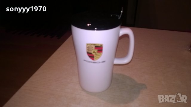 porsche-чаша керамика с капак-14х12х9см и лъжица-16см, снимка 7 - Колекции - 23323810