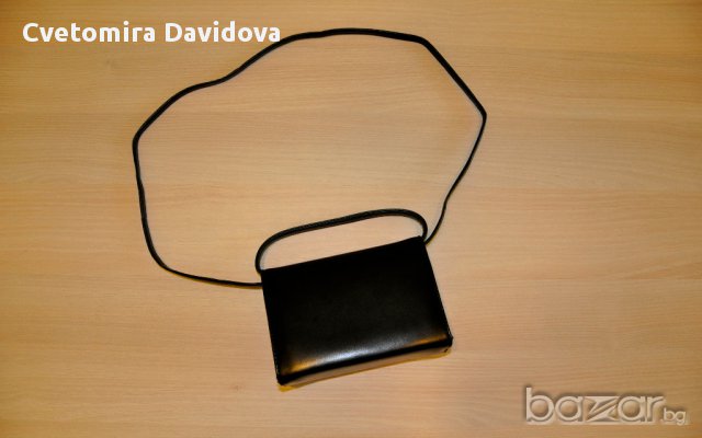 Бална черна кожена чанта, снимка 6 - Чанти - 17234035