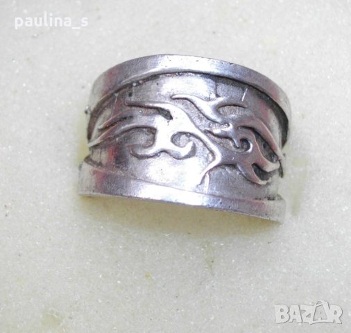 Винтидж / Масивен сребърен пръстен "Житен клас" / Антика / проба 925