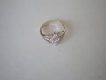 Сребърен пръстен с камъчета, снимка 1 - Пръстени - 18674076