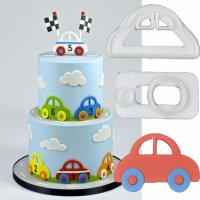 Кола Автомобил сет пластмасови резци резец за тесто бисквитки фондан украса декорация торта, снимка 1 - Форми - 18787360