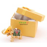 Декоративна метална кутийка за бижута във формата на слон - фаберже, снимка 3 - Декорация за дома - 15798522