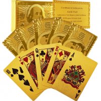 Тесте златни карти за игра с 24 карата златно покритие-пластик