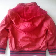 Детско яке за момче пролет/есен в червено с качулка и цип, подплата-полар, снимка 2 - Детски якета и елеци - 11653632