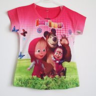 Блузка с Маша и мечока - 3Д, снимка 1 - Детски Блузи и туники - 16905666