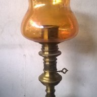 стара нощна лампа от месинг, снимка 3 - Настолни лампи - 17990041