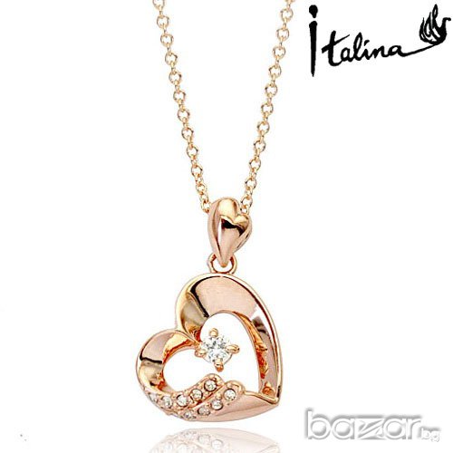 Колие позлатено с 18к злато с Сваровски кристали и Цирконий -№15, снимка 1