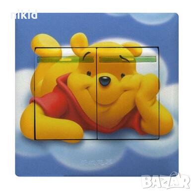 Мечо Пух в облаци стикер за контакт ключ на лампа копчето, снимка 1