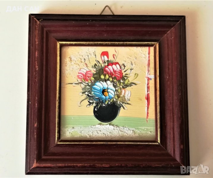  натюрморт масло шпакла Франция, снимка 1