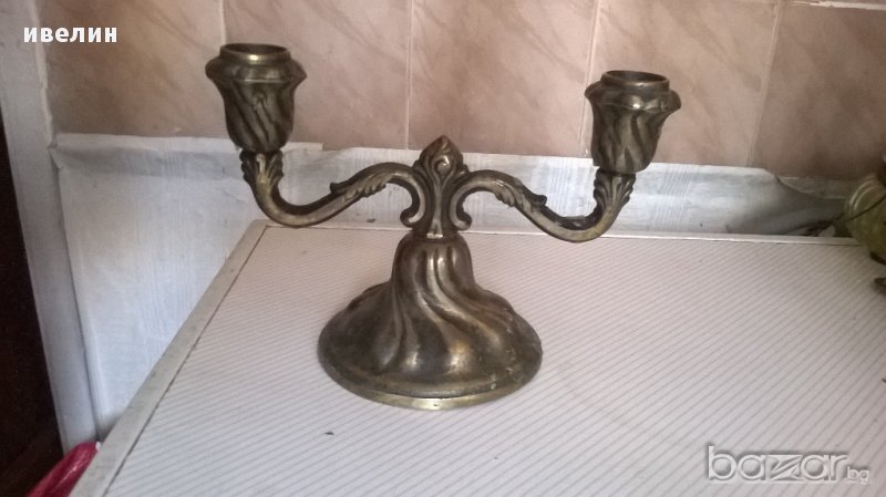 стар метален свещник, снимка 1
