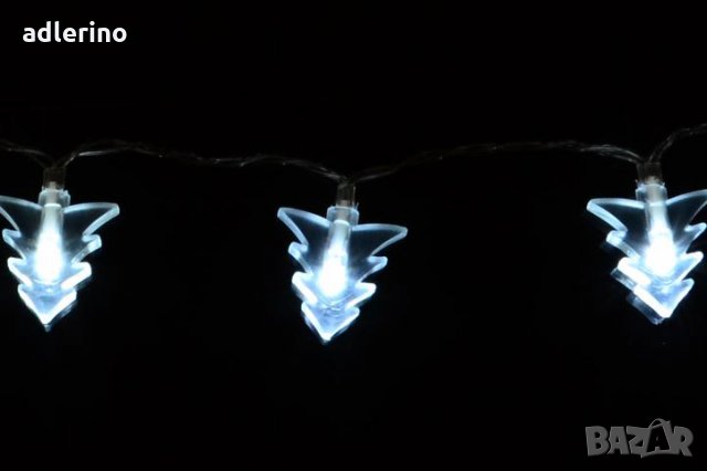 3 броя декоративна верига с 20 лед диода с мотиви Коледна звезда, Снежинка и Коледно дърво, батерии,, снимка 3 - Декорация за дома - 25043474