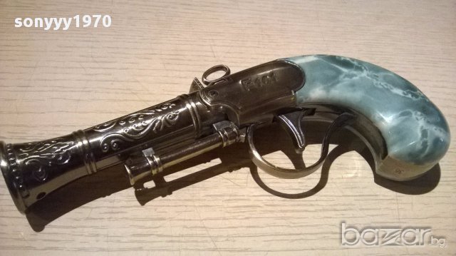 F-101 пистолет/запалка с седефена дръжка-18/10см-внос швеицария, снимка 6 - Антикварни и старинни предмети - 13744320