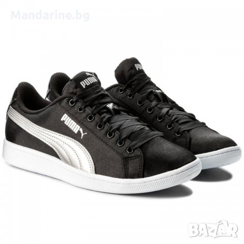 ПРОМО 🍊 PUMA № 38 🍊 Дамски обувки със сатениран ефект BLACK&SILVER нови с кутия, снимка 5 - Маратонки - 25358811