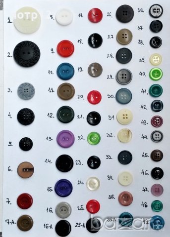 Копчета за дрехи- шивашки материали. Buttons. Kopche. Виж текста в обявата!