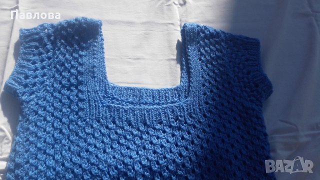 Ръчно плетен пуловер без ръкав, снимка 2 - Блузи с дълъг ръкав и пуловери - 23278945