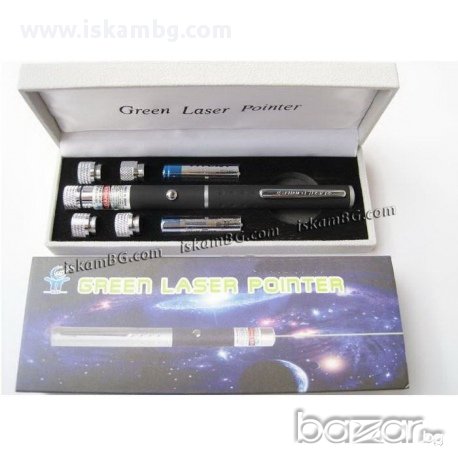 Лазер зелен мощност 200mw с 5 приставки, снимка 1 - Други спортове - 13447115