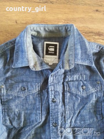 G-star Cedar Border shirt - страхотна мъжка дънкена риза, снимка 3 - Ризи - 19534044