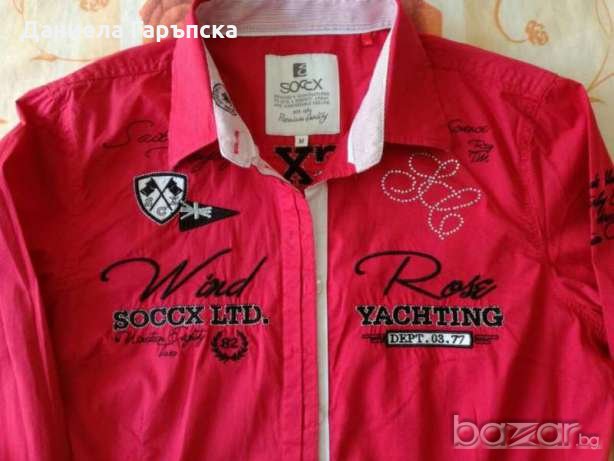 Спортно елегантна червена риза, снимка 3 - Ризи - 18898335