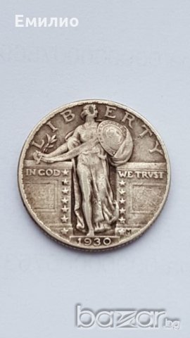 USA QUARTER Standing Dollar 1930 Philadelphia Mint  VF-:EF