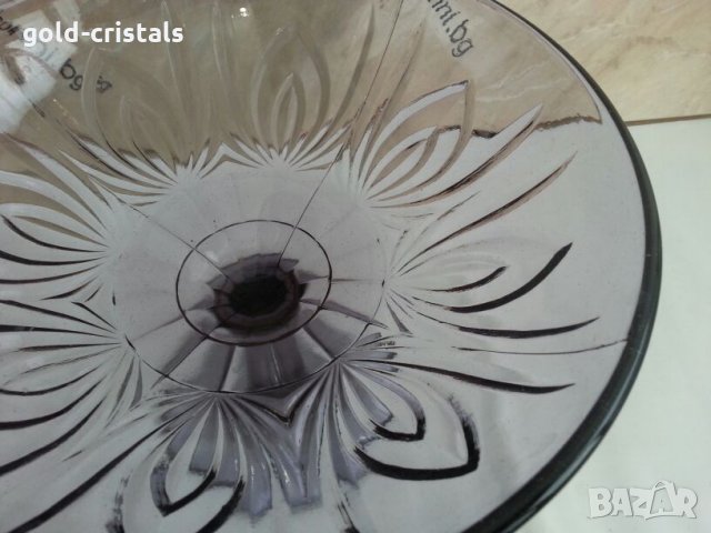 стара  купа фруктиера цветно лилаво стъкло, снимка 8 - Антикварни и старинни предмети - 26107103