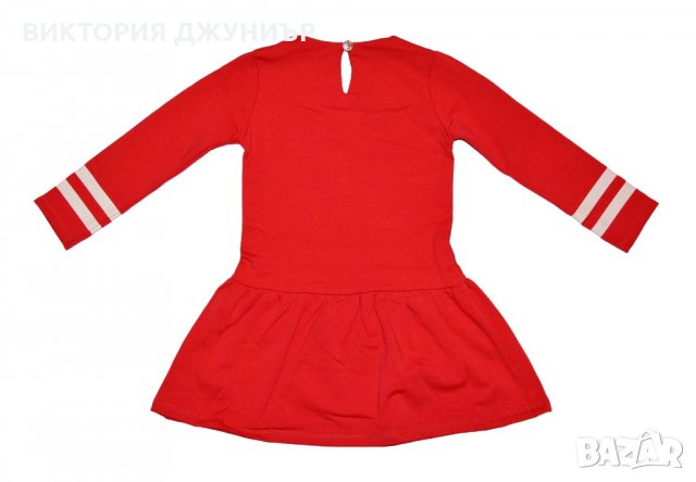 Ватирана рокля Мини в червено - 98 и 104, снимка 2 - Детски рокли и поли - 23601629