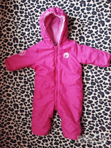 Детски розов зимен гащеризон за момиче  около 70 см