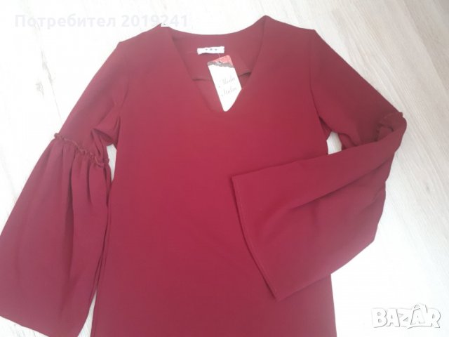 Елегантна червена рокля , снимка 1 - Рокли - 24870890