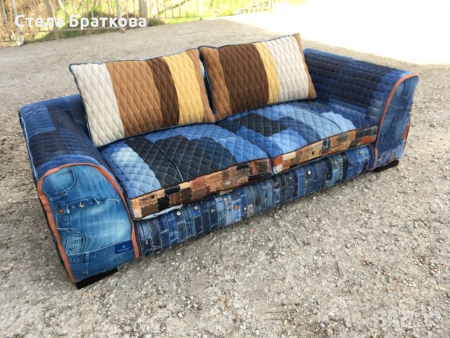 Дънков диван , снимка 5 - Дивани и мека мебел - 24866475