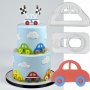 Кола Автомобил сет пластмасови резци резец за тесто бисквитки фондан украса декорация торта, снимка 1 - Форми - 18787360