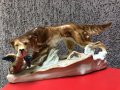 Голяма порцеланова фигура на ловно куче Сетер, снимка 1 - Антикварни и старинни предмети - 13475162
