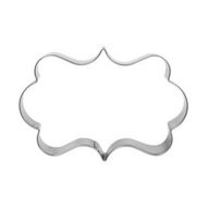 правоъгълна метална рамка табела за сладки мъфини кексчета фондан украса, снимка 1 - Форми - 18237136