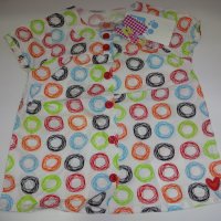 6год TUC TUC Риза, бяла, пъстри кръгове – 6А, снимка 1 - Детски Блузи и туники - 25690033