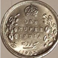 1903 ONE RUPEE INDIA, снимка 2 - Нумизматика и бонистика - 16183878