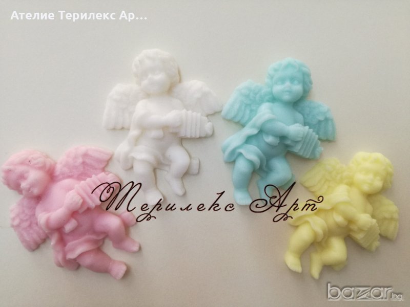 Ангелче с хармоника-ароматни сапуни-подаръци за гости на кръщене, снимка 1