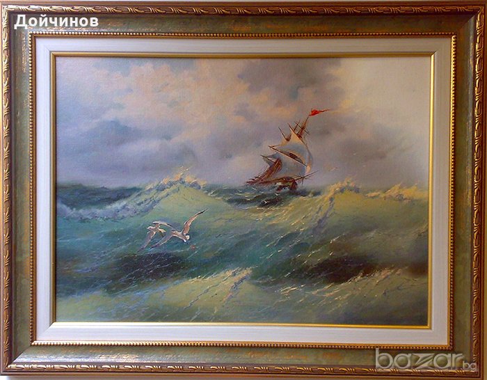 "На гребена на вълните", морски пейзаж, картина, снимка 1