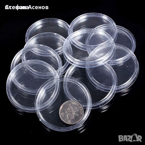 Прозрачна кутия за съхранение на монети за нумизматика, снимка 1