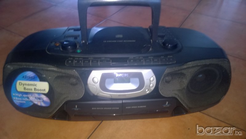 philips-az1602/00-stereo cassette cd-radio-внос швеицария, снимка 1