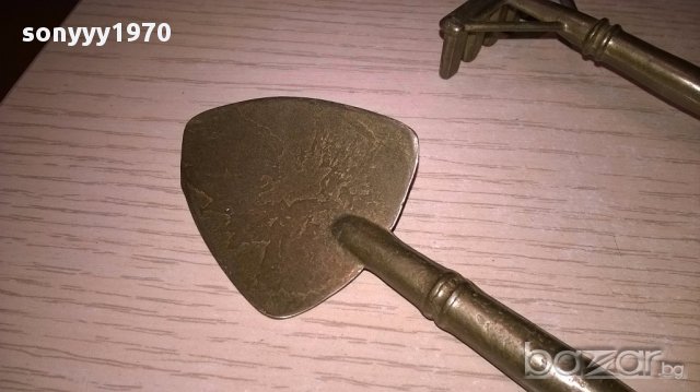 АНТИК-Лопатка и гребло-18х4см-мед/месинг-внос франция, снимка 6 - Колекции - 17851653
