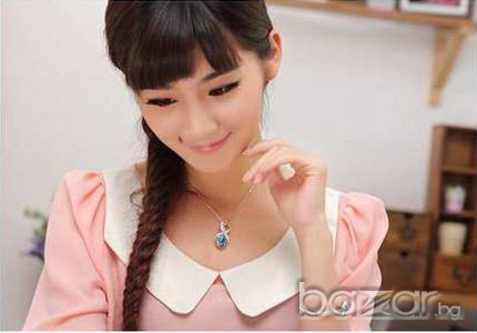 Колие позлатено с 18к злато с Сваровски кристали и Цирконий -№31, снимка 6 - Колиета, медальони, синджири - 6760004